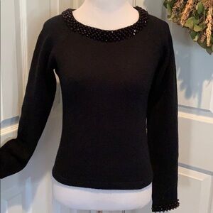 Jane Doe Soft mid/heavy black sweater with beads